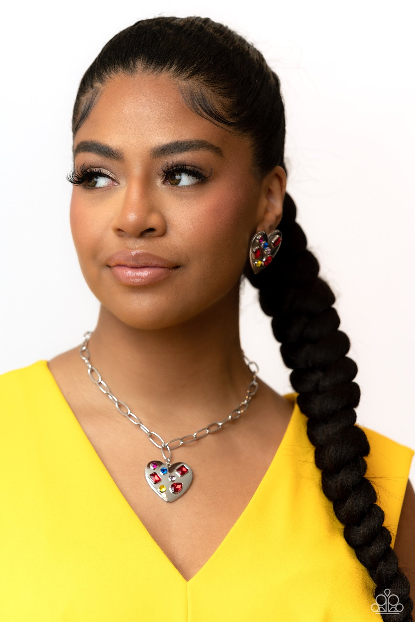 Paparazzi 2 piece set: Online Dating - Red Necklace & Relationship Ready - Red Earrings
