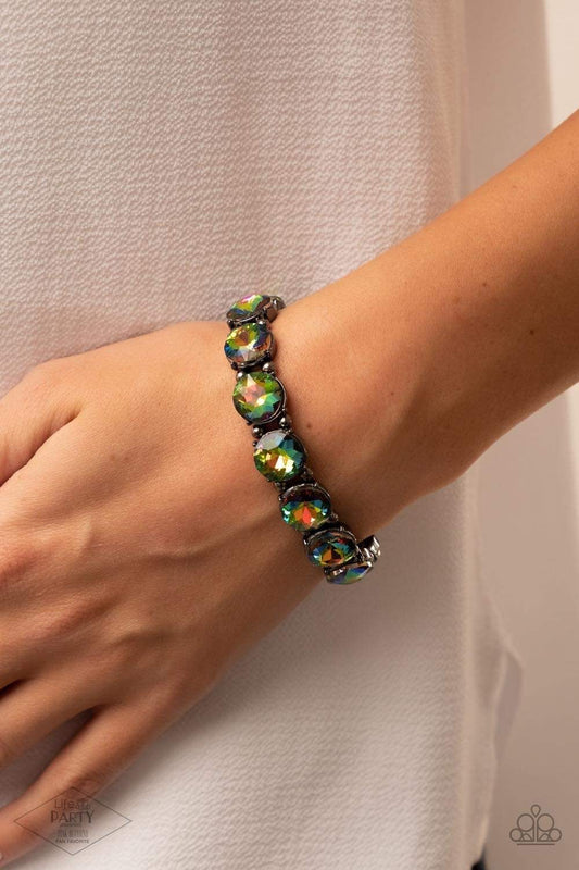Paparazzi Glitzy Glamorous - Multi Bracelet - Pink Diamond Life of the Party Exclusive - Pusher P