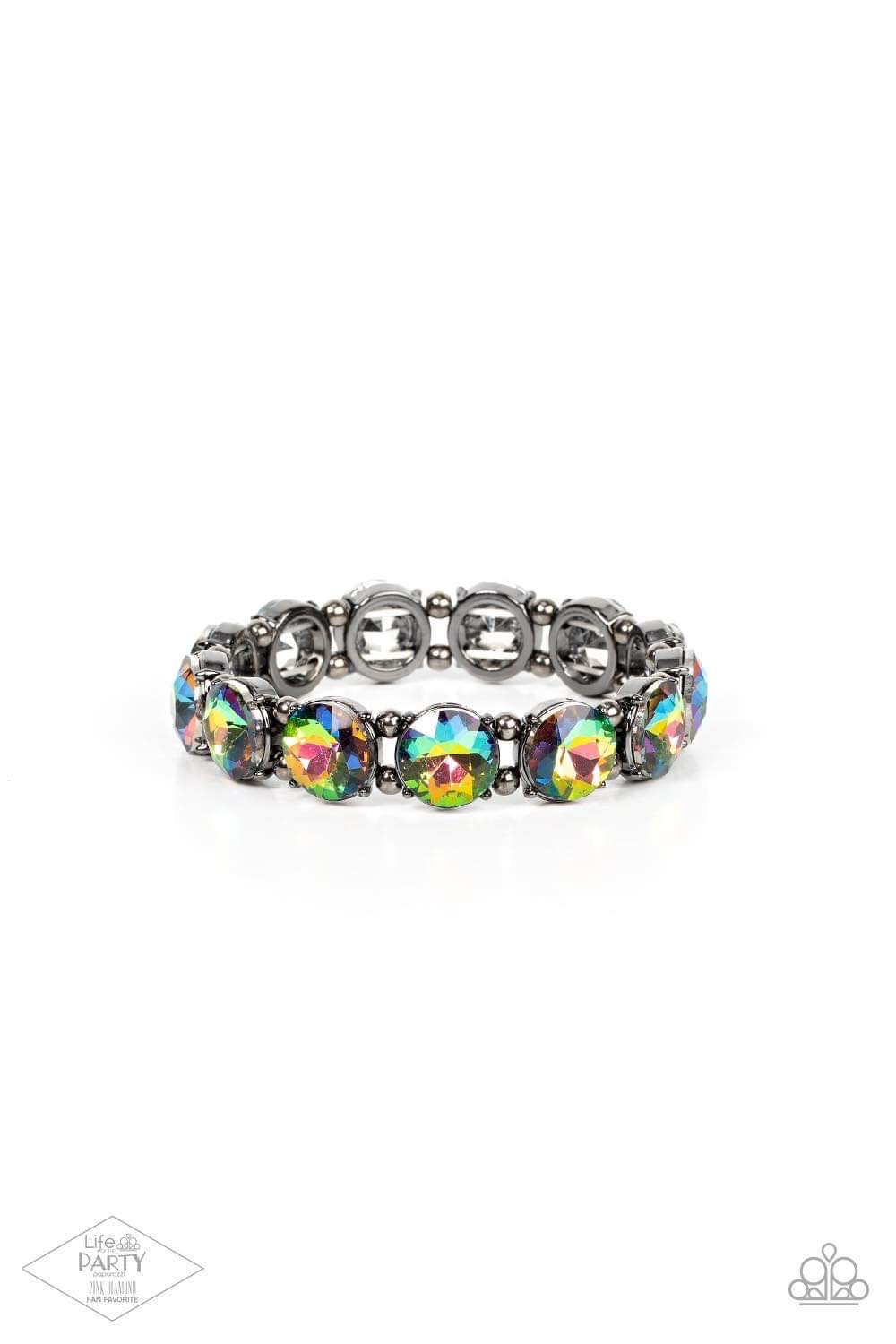 Paparazzi Glitzy Glamorous - Multi Bracelet - Pink Diamond Life of the Party Exclusive - Pusher P