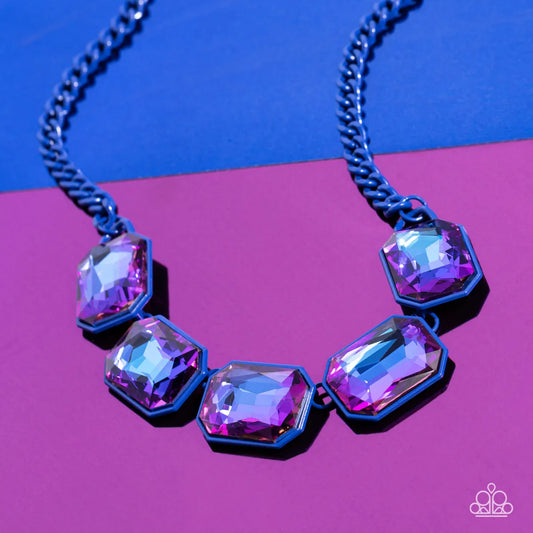 Blue Necklace - 5 Piece Jewelry Set - June 2023 Life of The Party Paparazzi jewelry image