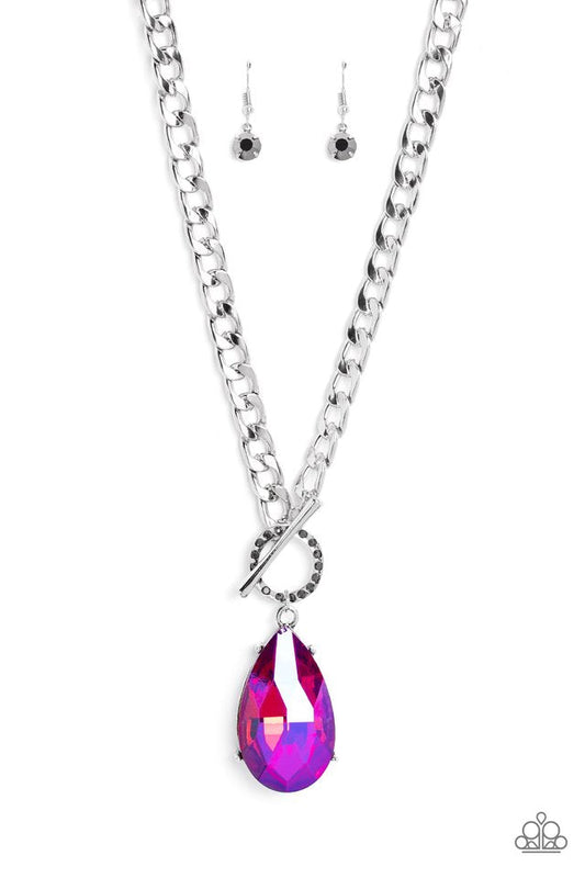 Edgy Exaggeration Necklace - Pink