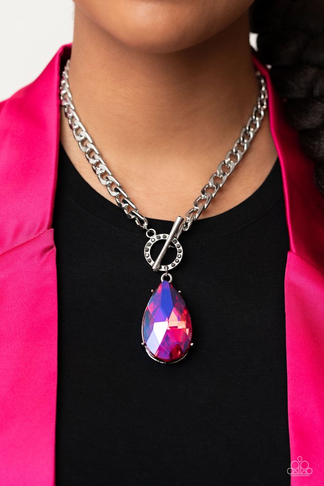 Edgy Exaggeration - Pink Necklace - Life of the Party - May 2023
