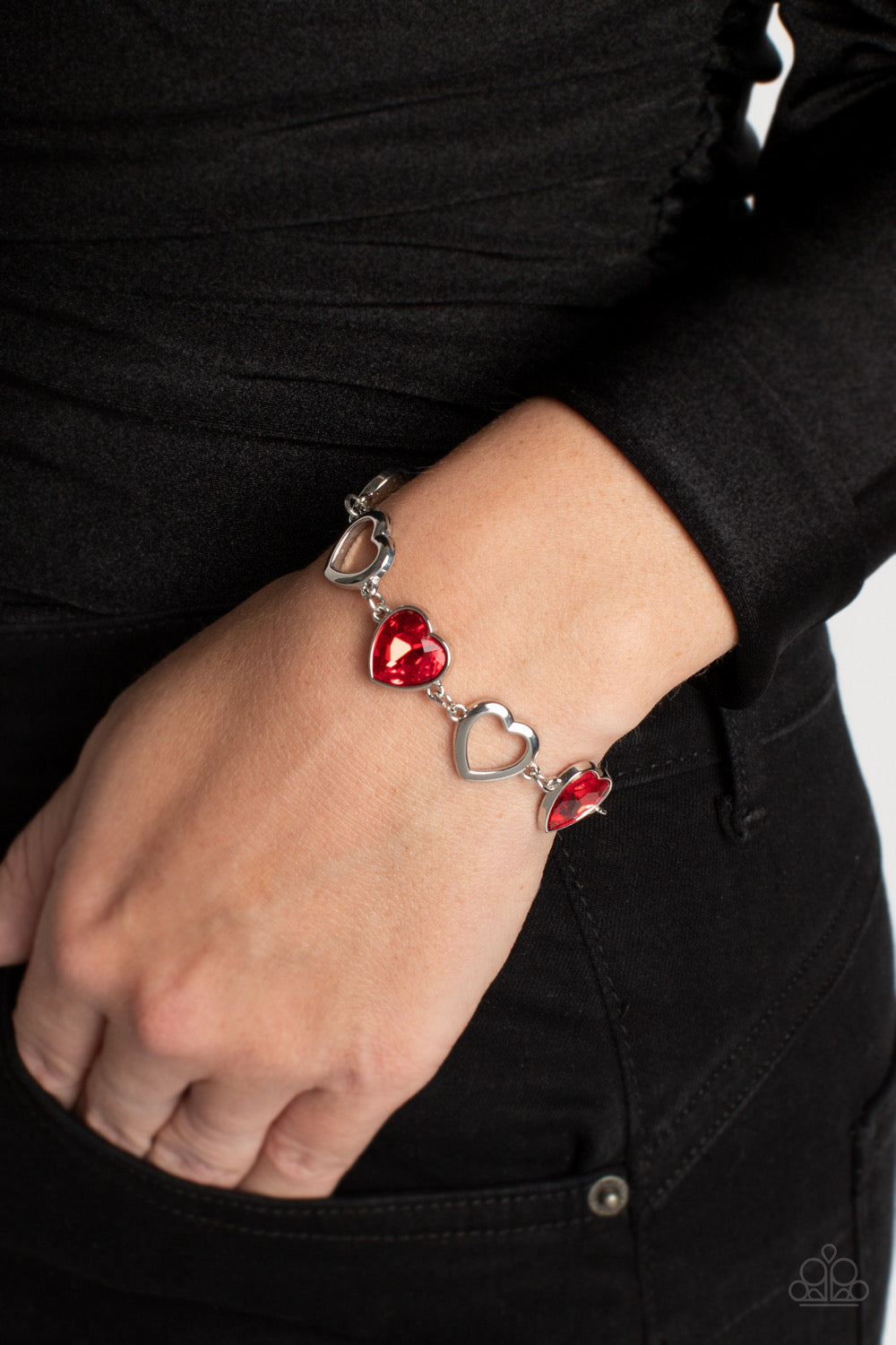 Paparazzi 2pc Set: Contemporary Cupid - Red Necklace & Sentimental Sweethearts - Red Bracelet