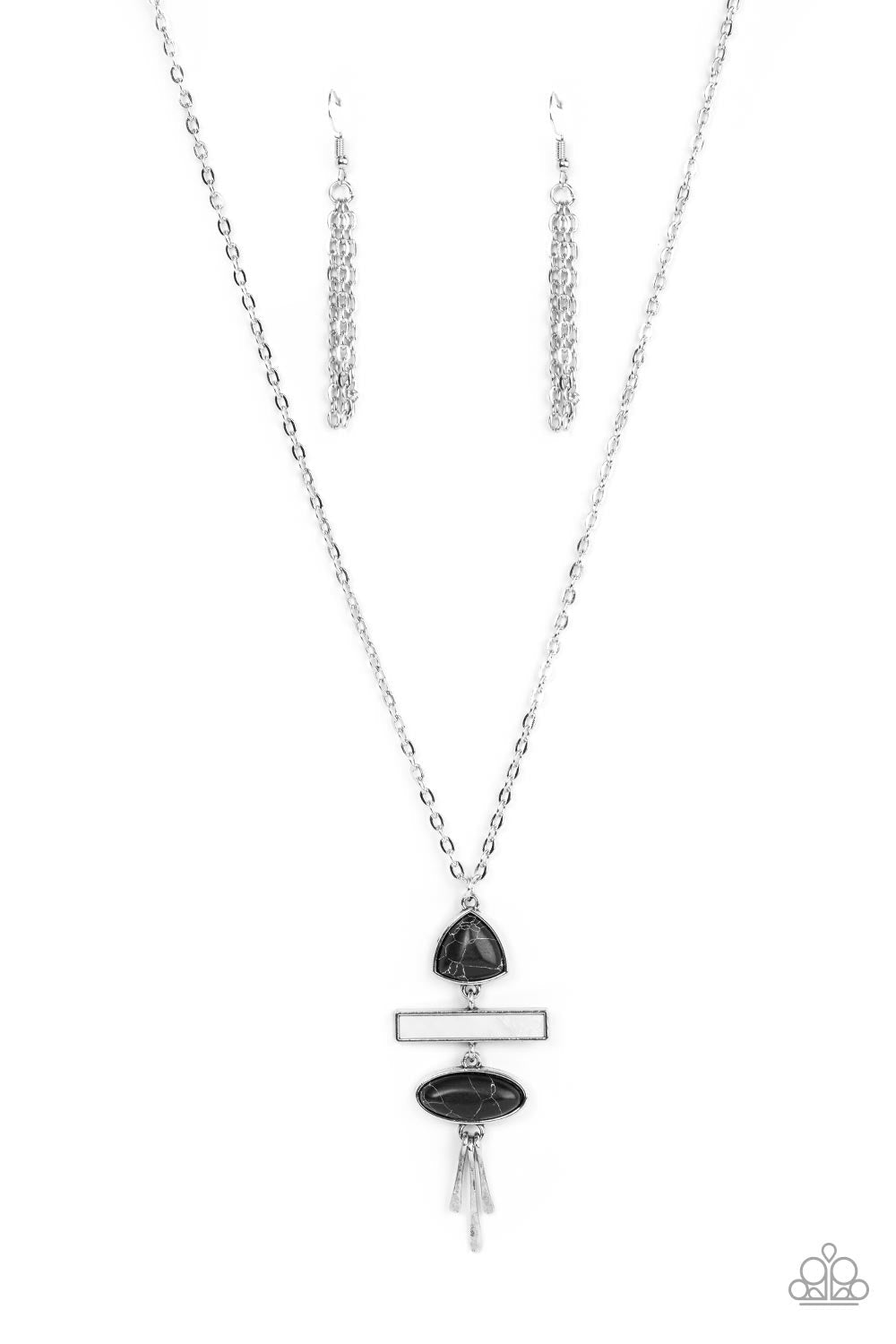Artisan Eden - Black Necklace and Adventurously Artisan - Black Earrings - 2 Piece Set