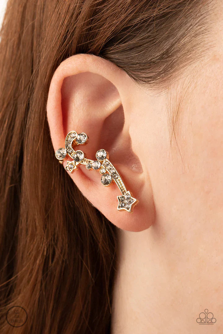 Paparazzi Astral Anthem - Gold Ear Crawler Paparazzi Jewelry Images