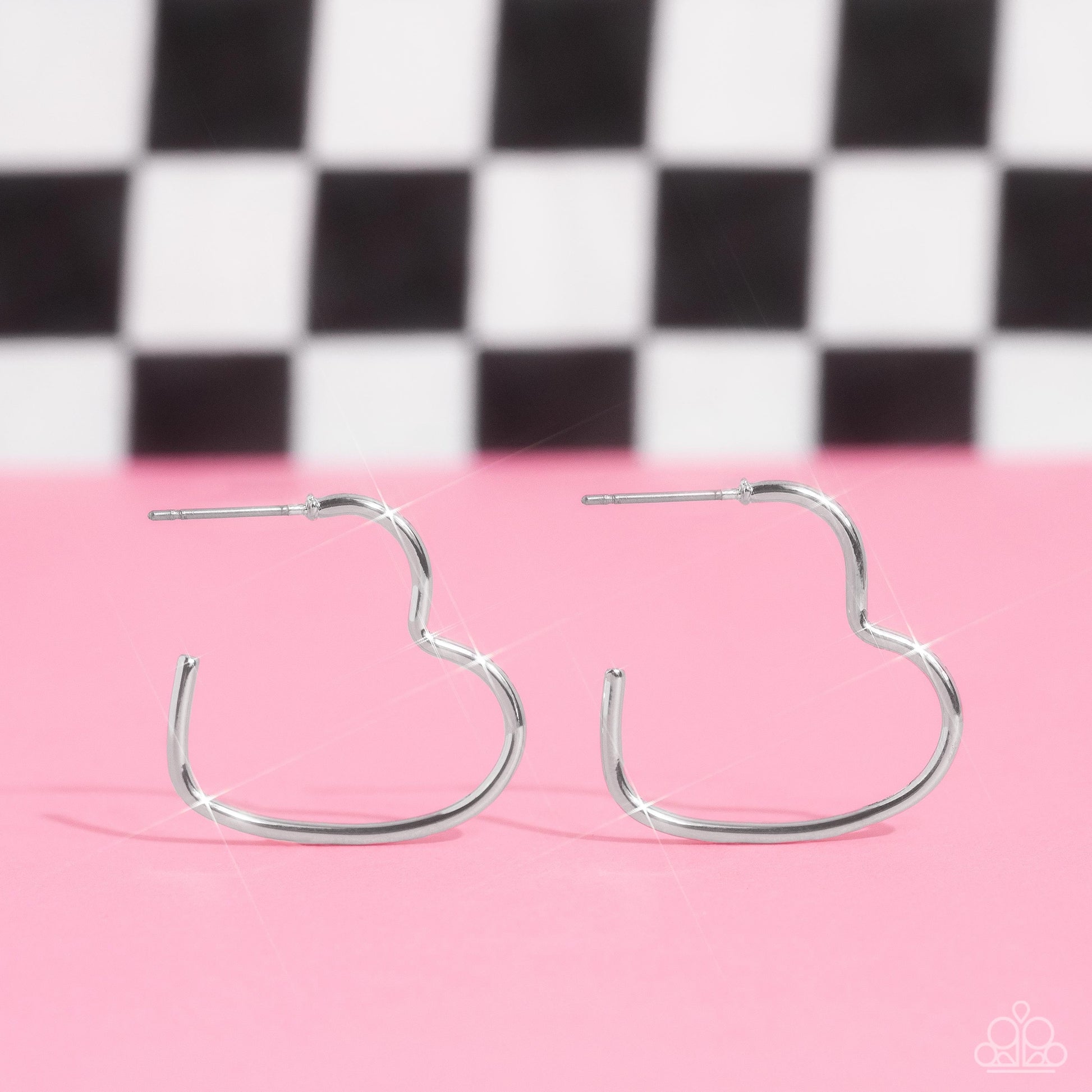 Paparazzi Burnished Beau - Silver Heart Earrings -paparazzi jewelry images