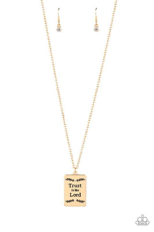 All About Trust - Gold Necklace -Paparazzi Jewelry Images