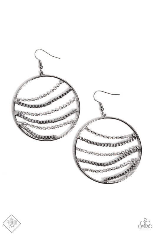 Paparazzi Fighting Fortune - Black Earrings-November 2022 -Fashion Fix-Paparazzi Jewelry Images