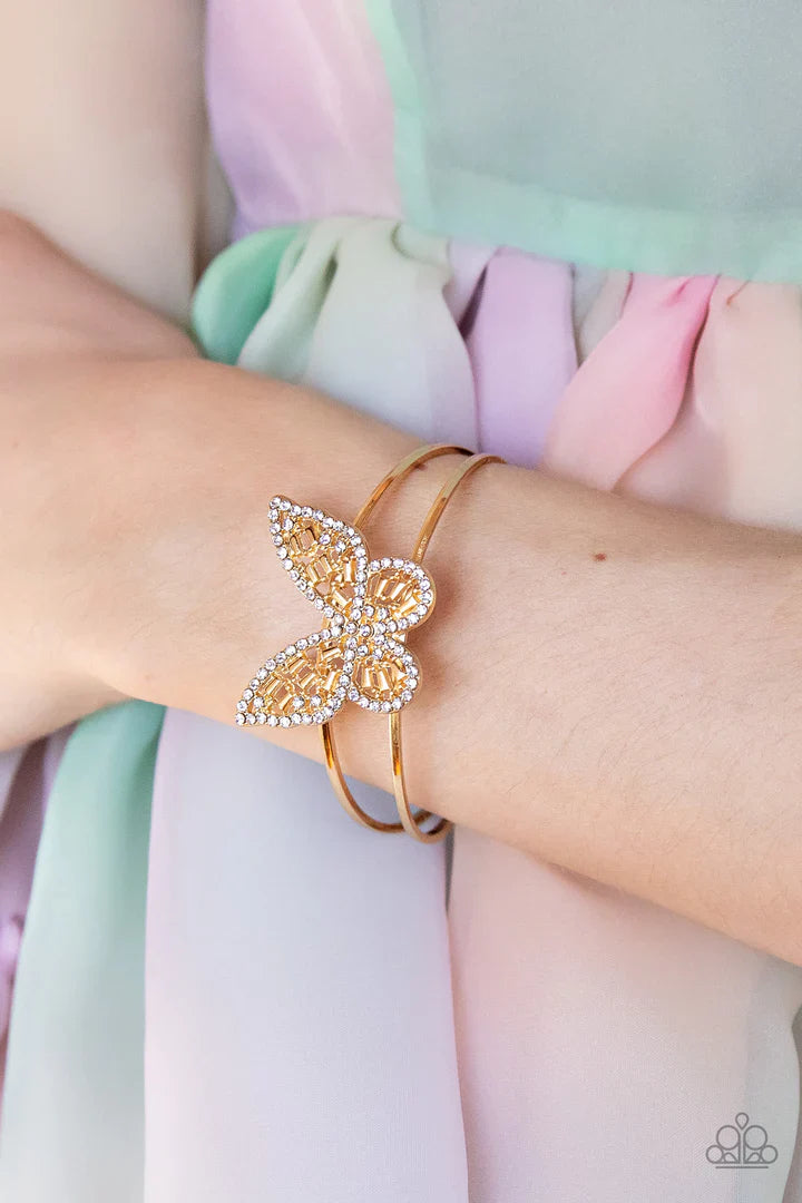 Paparazzi Butterfly Bella Gold Bracelet and Baroque Butterfly Necklace - Pusher P