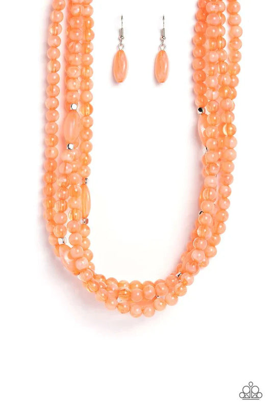 Layered Lass - Orange Necklace