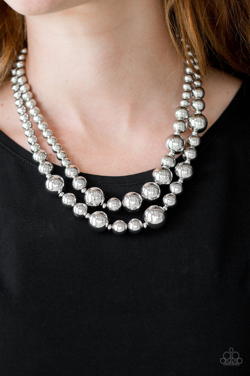 Paparazzi I Double Dare You - Silver Necklace - Pusher P