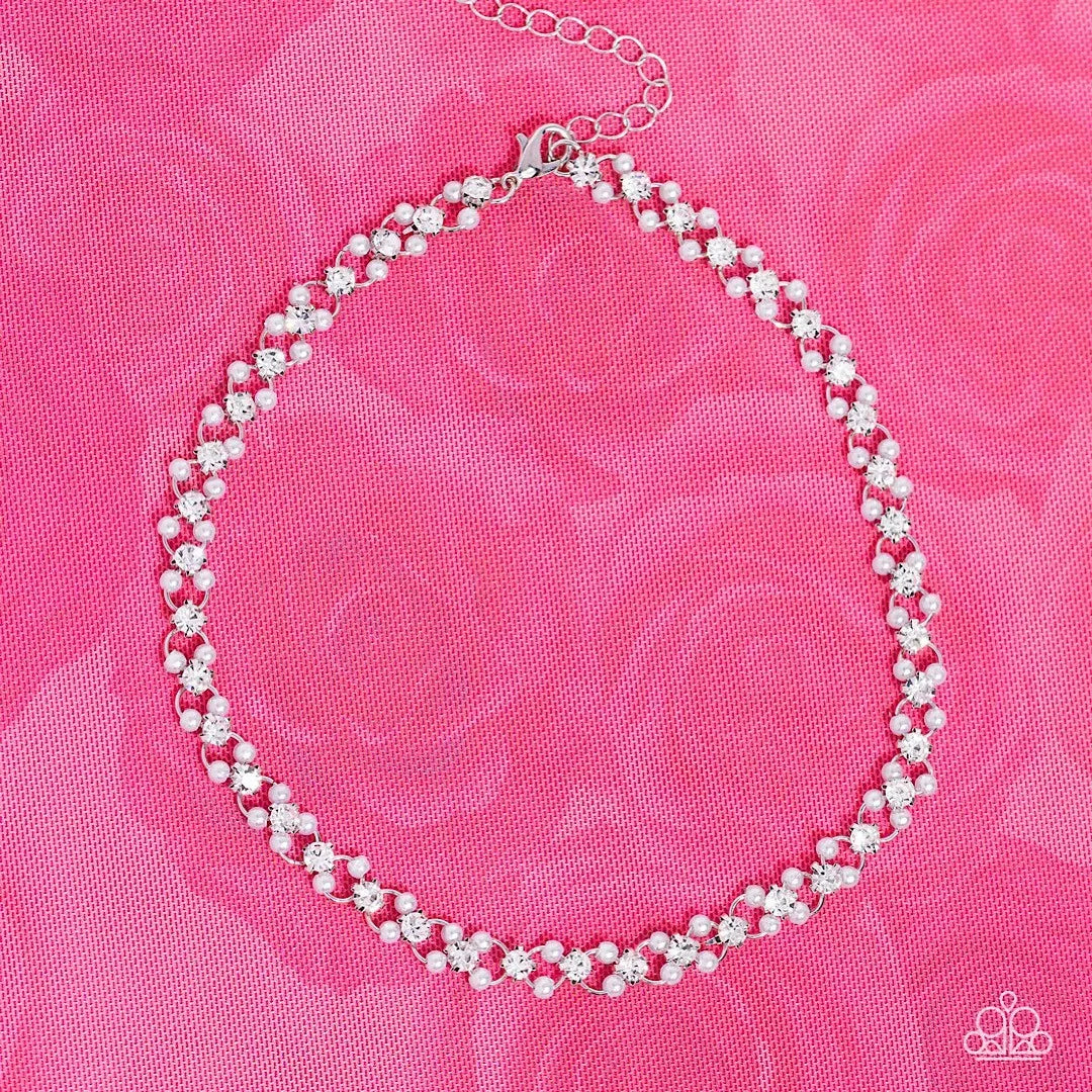 Choker Necklace - 5 Piece Jewelry Set - June 2023 Life of The Party Paparazzi jewelry image