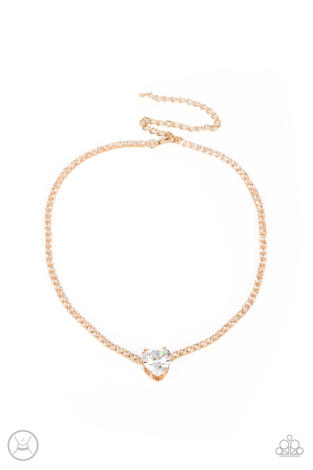Paparazzi 2pc Set: Flirty Fiancé - Gold Choker Necklace & Bedazzled Beauty - Gold Bracelet