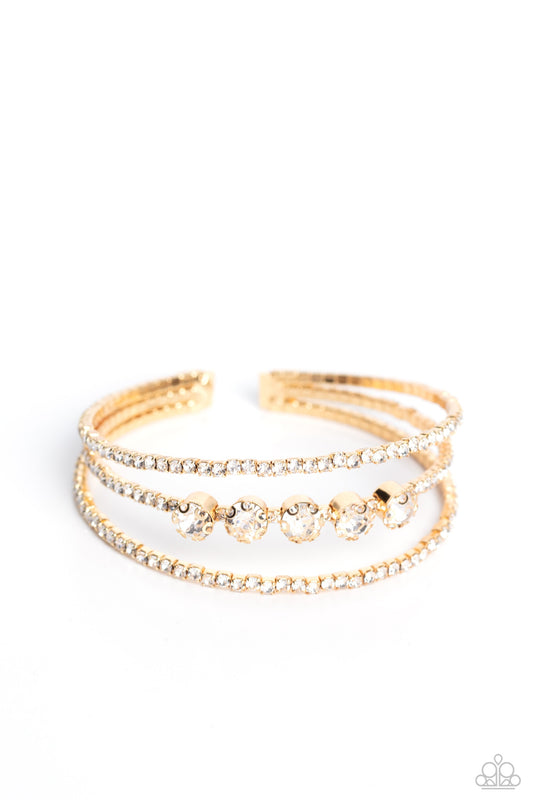 Paparazzi Lucid Layers - Gold Bracelet