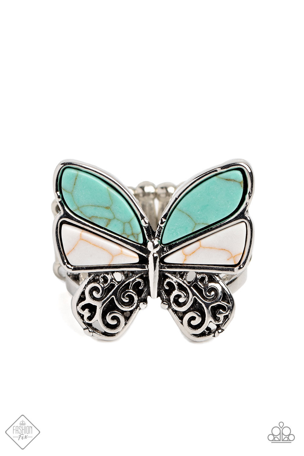 Paparazzi Wild Wings - Blue Ring- Fashion Fix January 2023-Paparazzi Jewelry Images