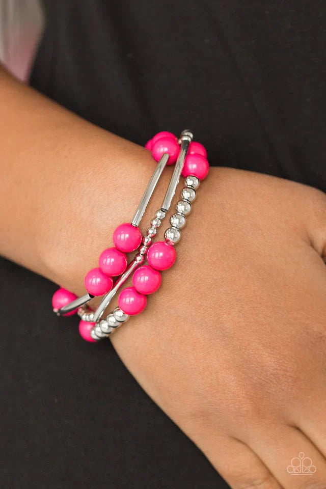 Cute Bracelets - Paparazzi New Adventures - Pink Bracelets Paparazzi Jewelry Images