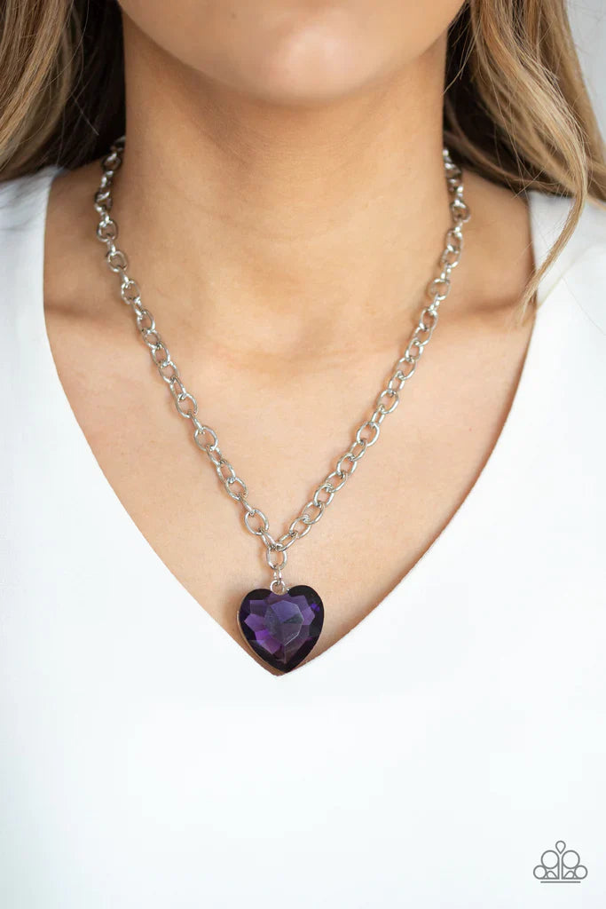 Flirtatiously Flashy - Purple Necklace - Black Diamond Life of The Party Exclusive