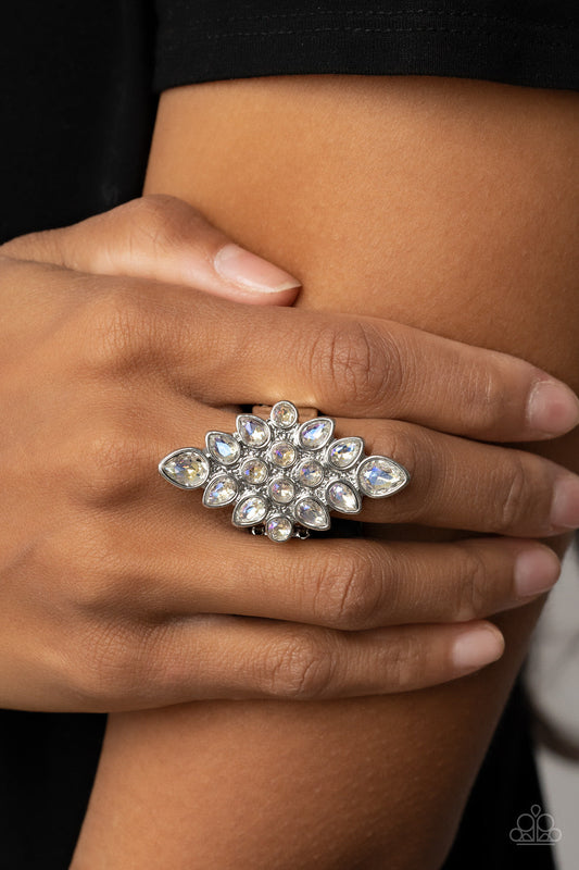 Paparazzi Combustible Iridescence - White Ring-Paparazzi Jewelry Images