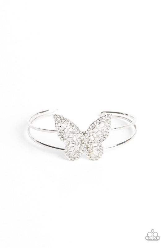 2 Piece Butterfly Set - White Baroque Butterfly Necklace & White Butterfly Bella Bracelet - Pusher P