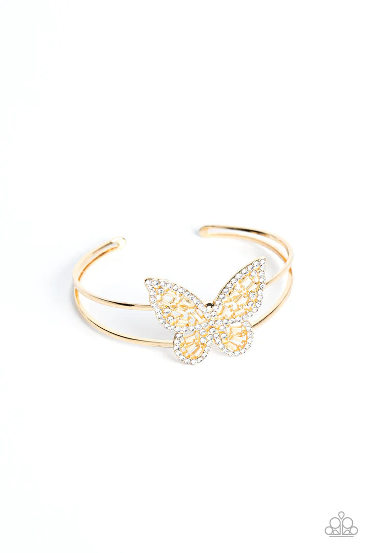 Paparazzi Butterfly Bella Gold Bracelet and Baroque Butterfly Necklace - Pusher P