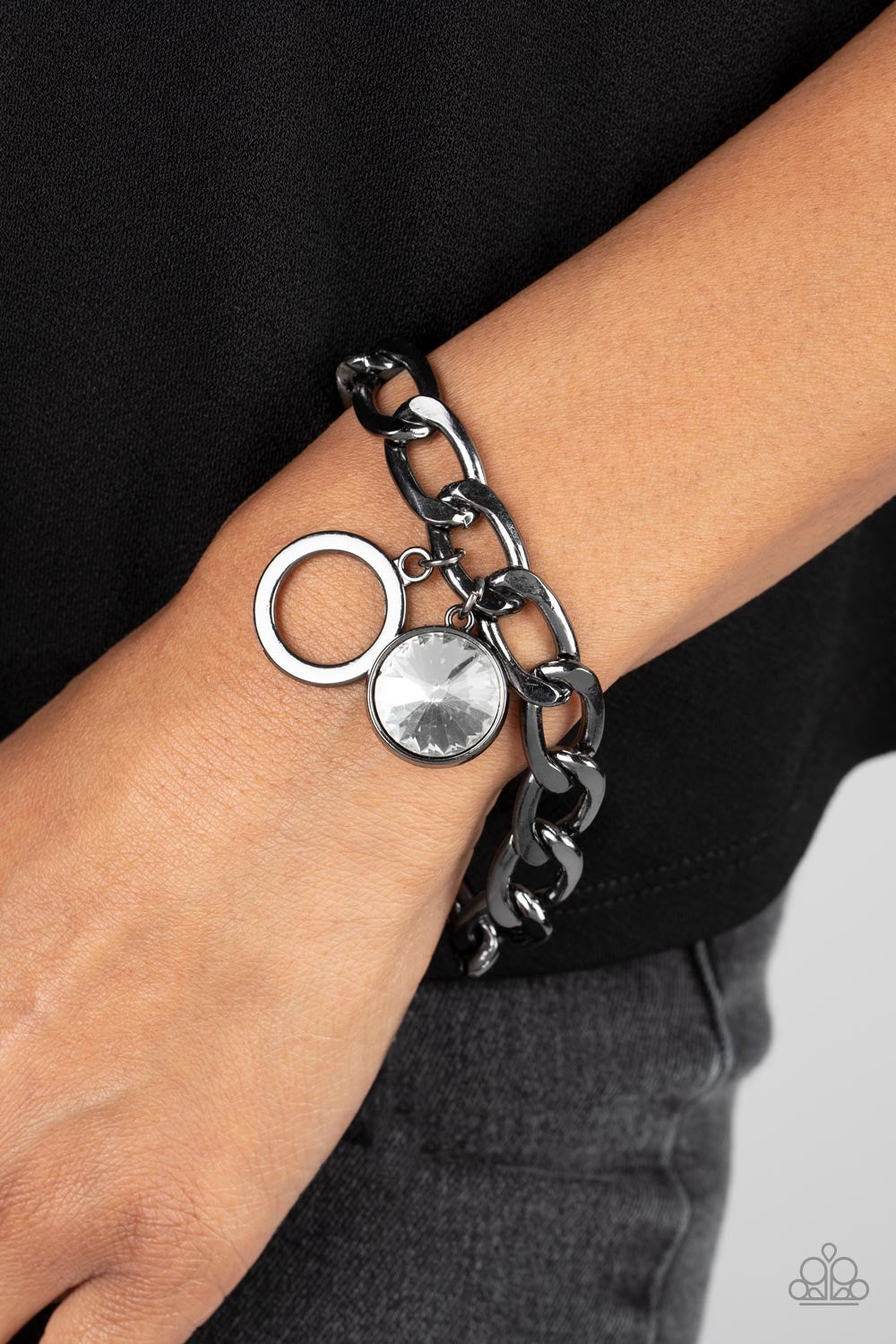 2pc Set: Pusher P Industrial Noise - Black Necklace & Unyielding Roar - Black Bracelet