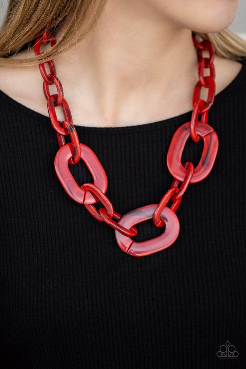 All In-VINCIBLE Red Acrylic Necklace
