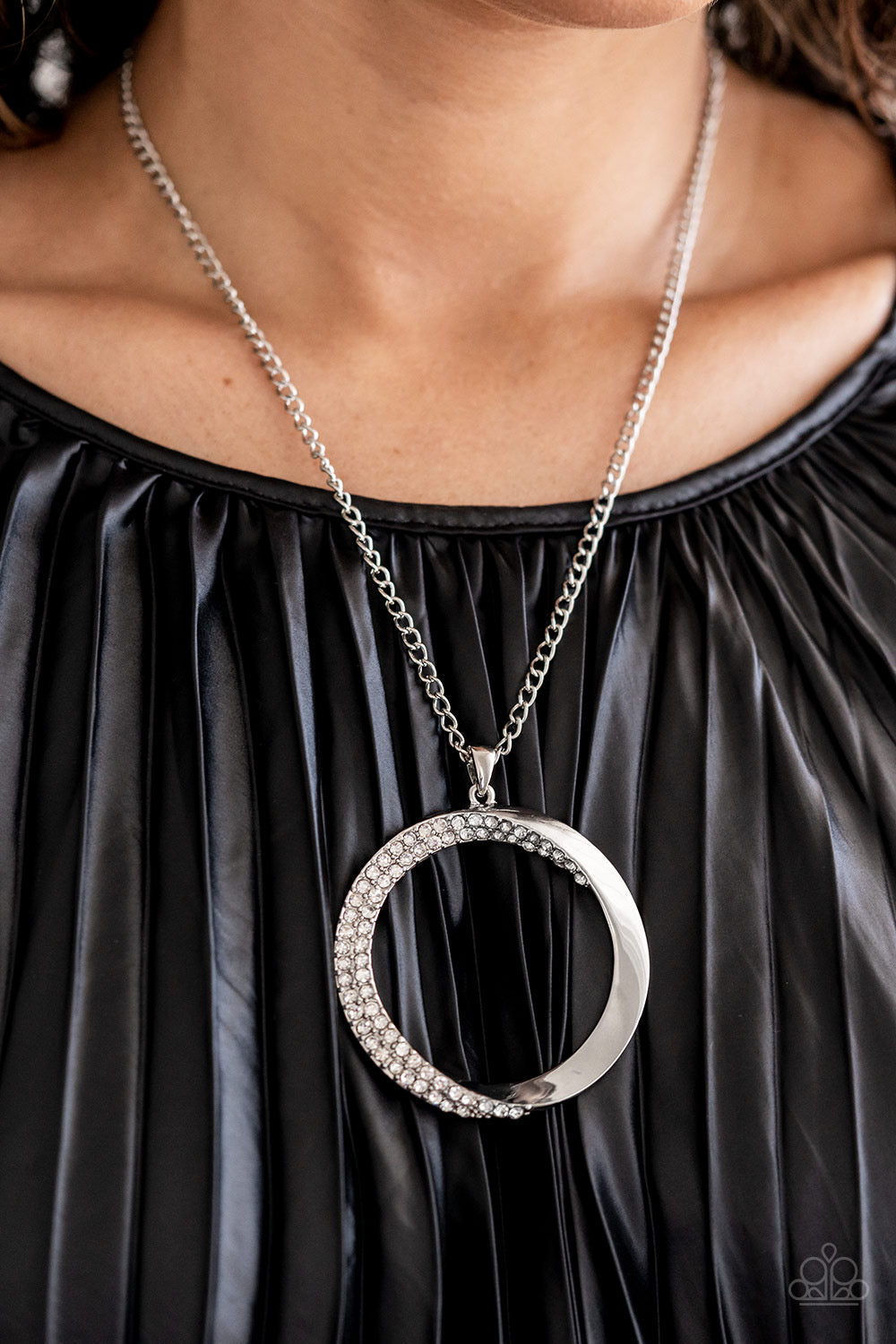Encrusted Elegance - White Necklace