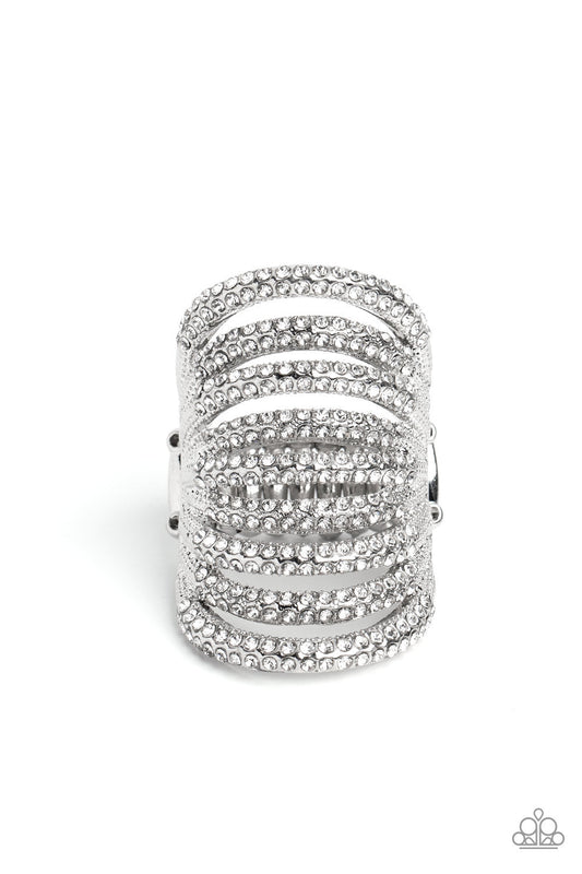 Paparazzi Rippling Rarity - Empower Me Pink Exclusive- White Ring -Paparazzi Jewelry Images