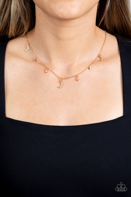 Paparazzi Lunar Lagoon - Gold Necklace