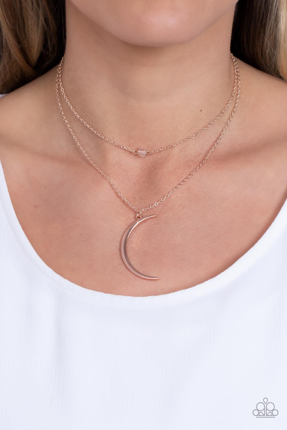 Paparazzi Modern Moonbeam - Rose Gold Necklace - Pusher P