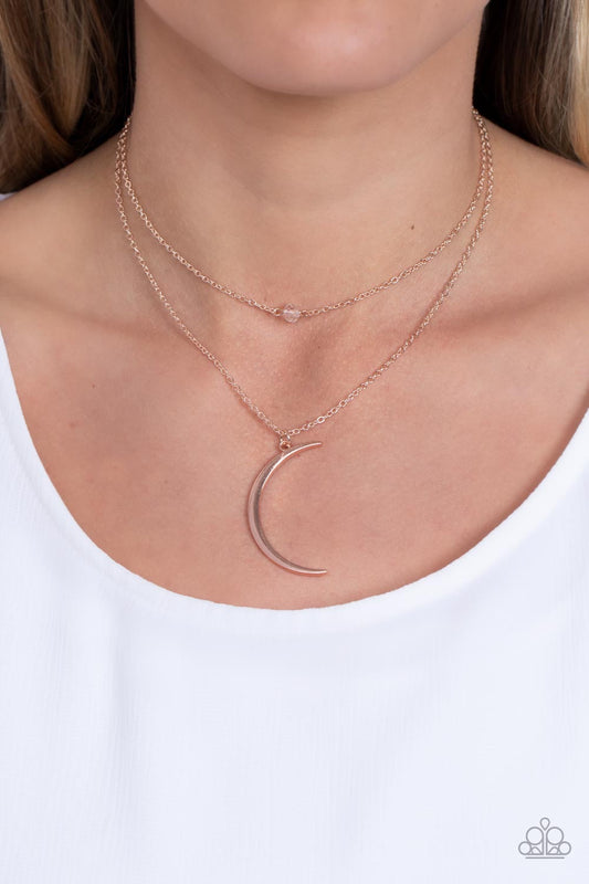 Paparazzi Modern Moonbeam - Rose Gold Necklace - Pusher P