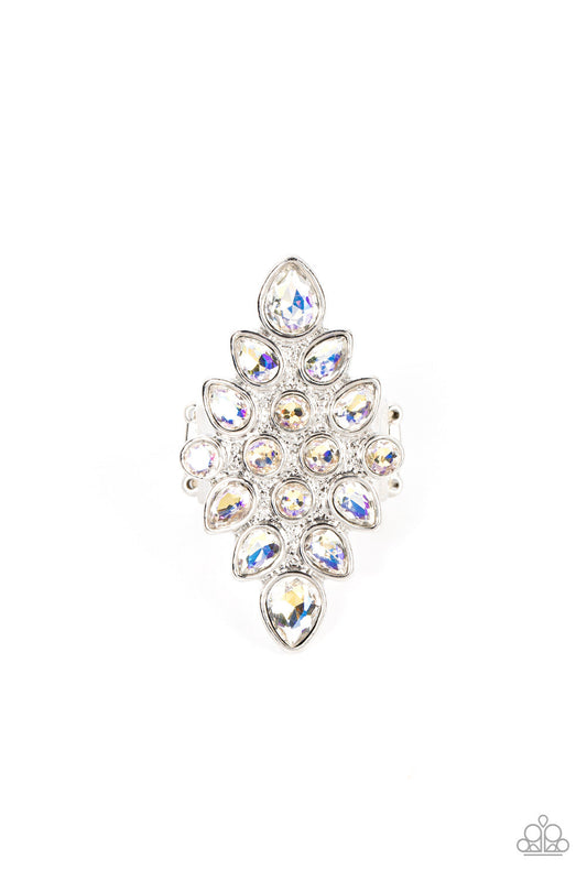 Paparazzi Combustible Iridescence - White Ring-Paparazzi Jewelry Images