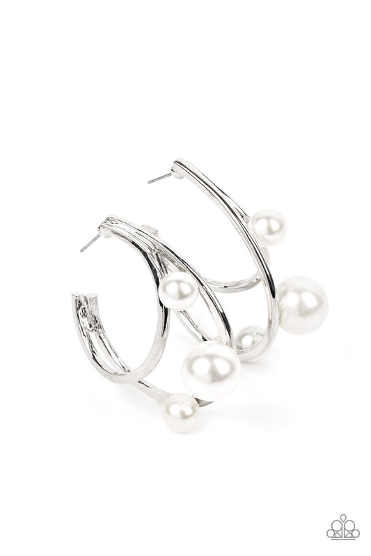 Paparazzi Metro Pier - White Earrings - Pearl Earring Paparazzi jewelry images