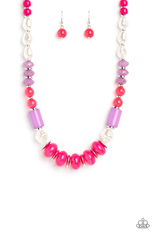 A Sheen Slate - Pink Necklace