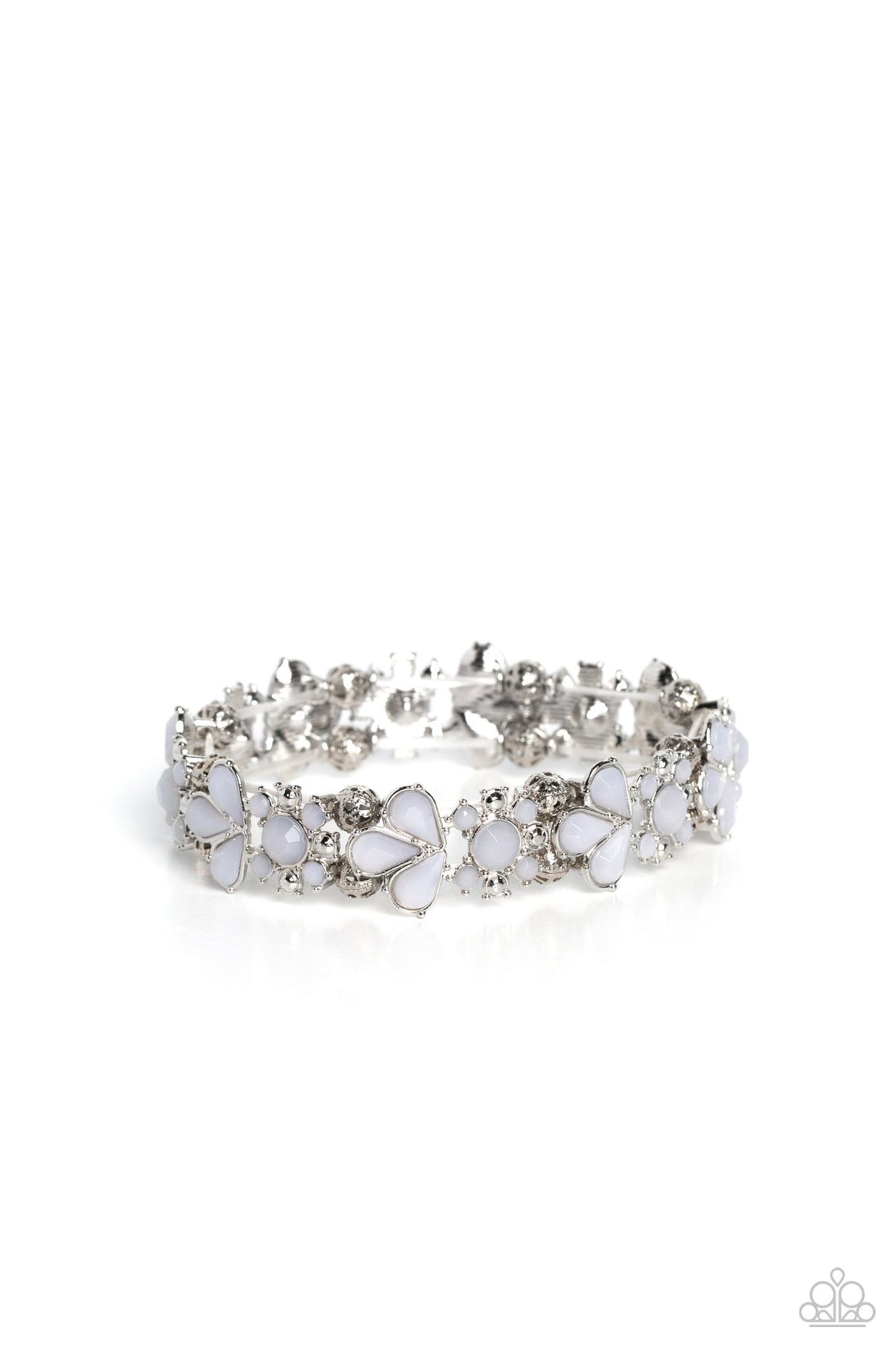 Paparazzi Teasing Torrent - White Bracelet-Paparazzi Jewelry Images