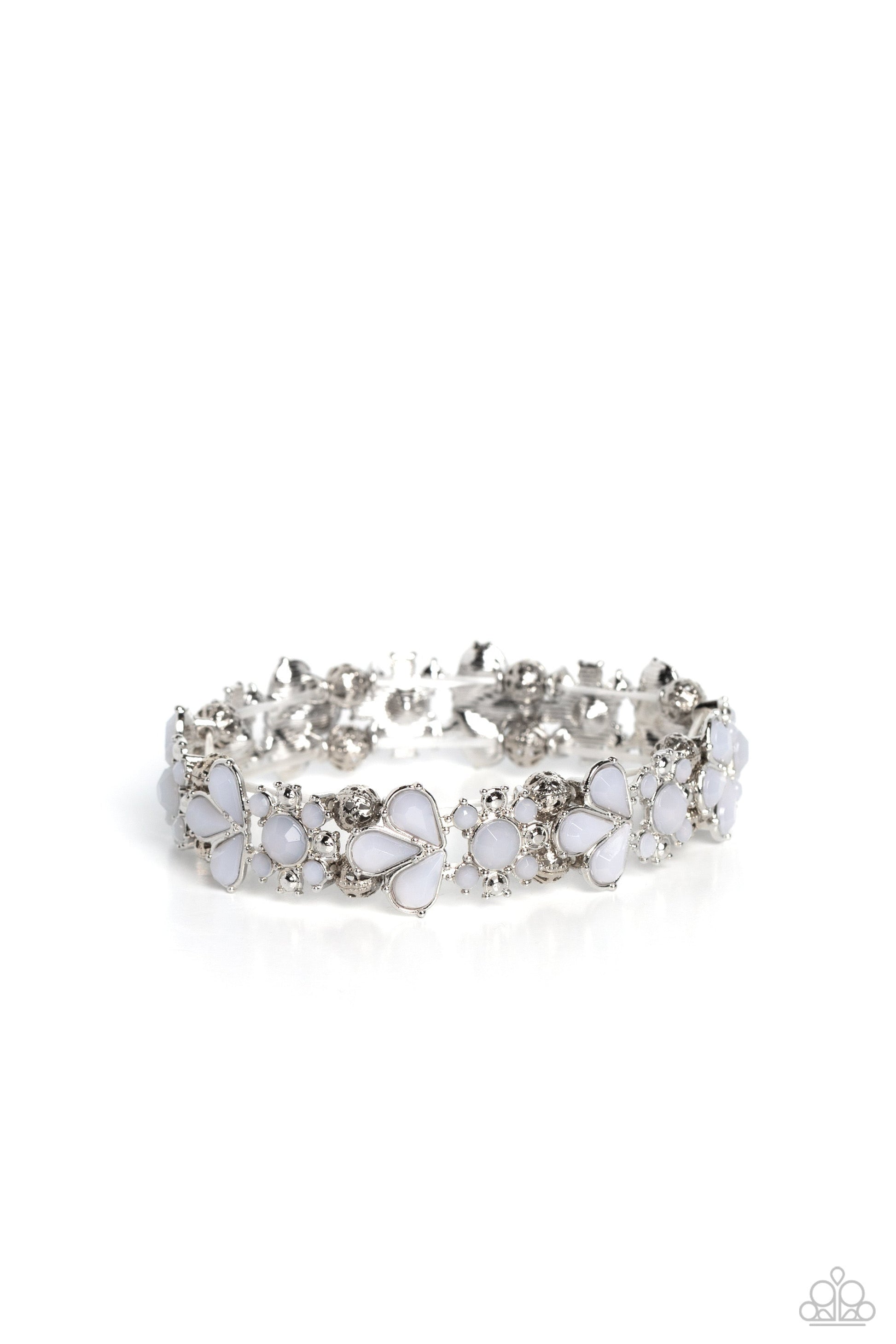 Paparazzi Teasing Torrent - White Bracelet-Paparazzi Jewelry Images