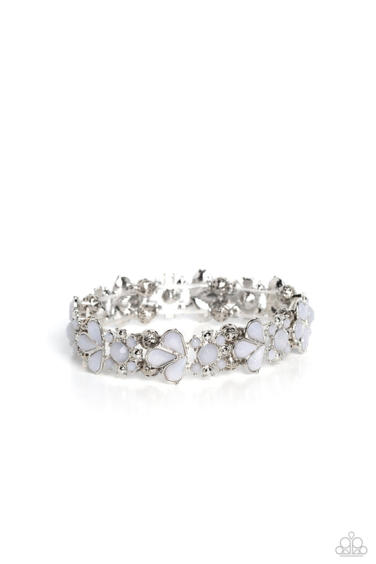 Paparazzi Teasing Torrent - White Bracelet-Paparazzi Jewelry Images