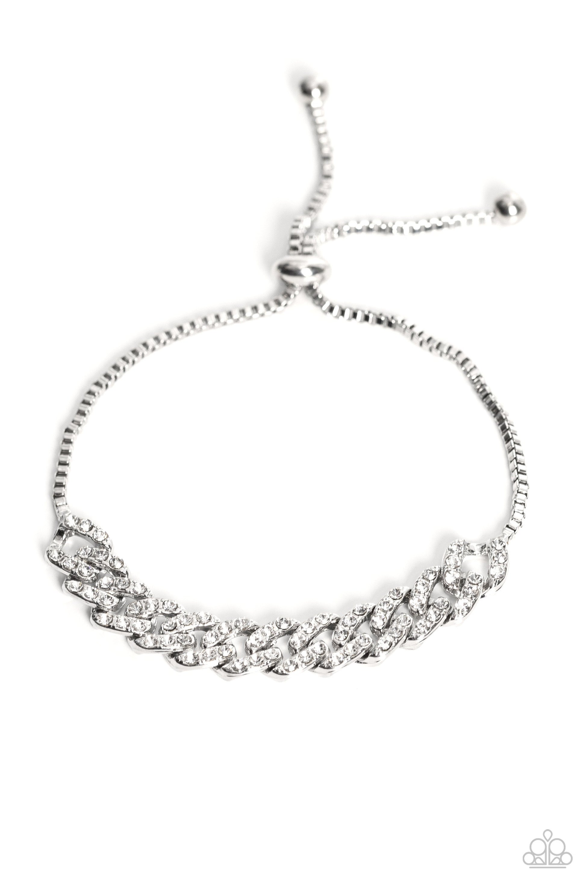 Paparazzi Mecca Metro - White Bracelet -Paparazzi Jewelry Images