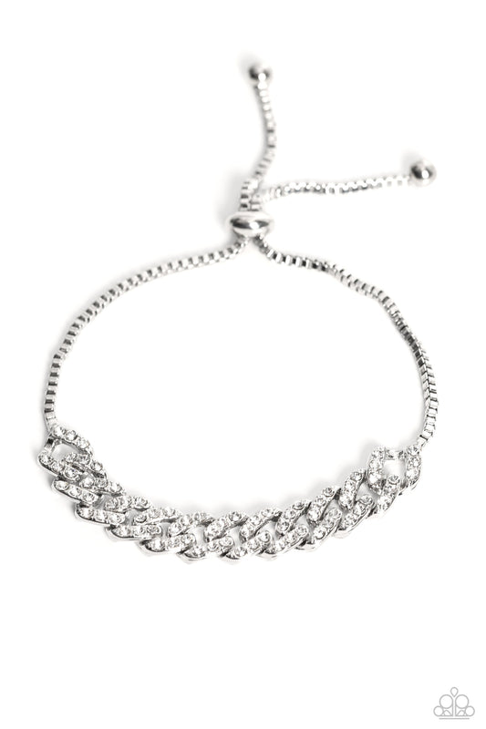 Paparazzi Mecca Metro - White Bracelet -Paparazzi Jewelry Images