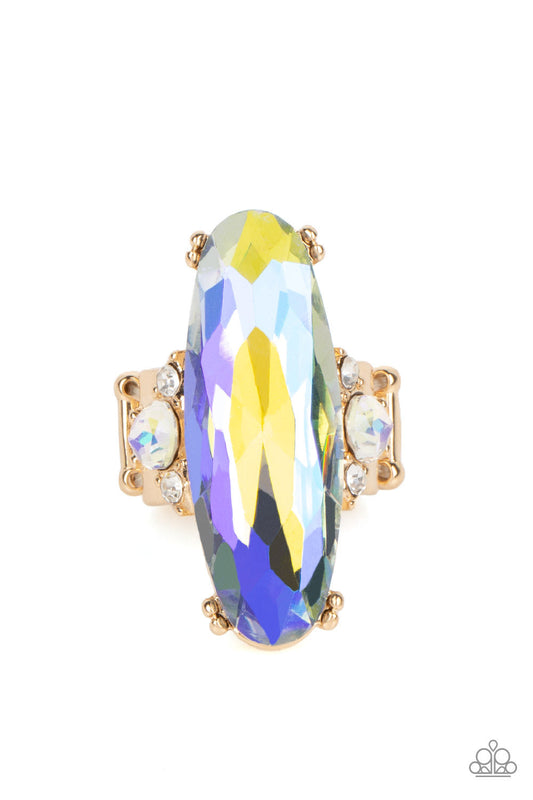 Paparazzi Interdimensional Dimension - Gold Ring-Paparazzi Jewelry images