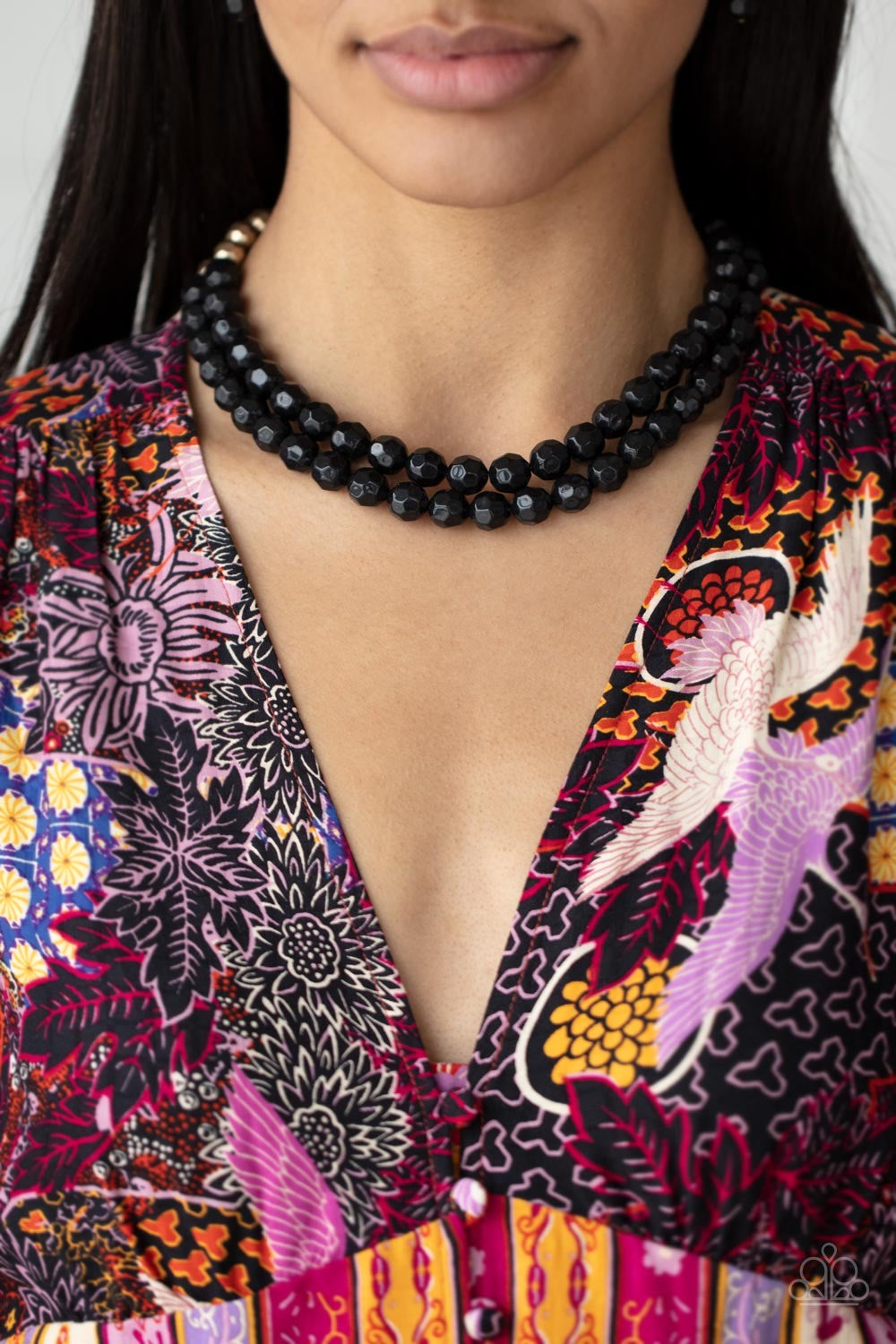 2 piece set : Greco Getaway - Black Necklace & Grecian Glamour - Black Bracelet