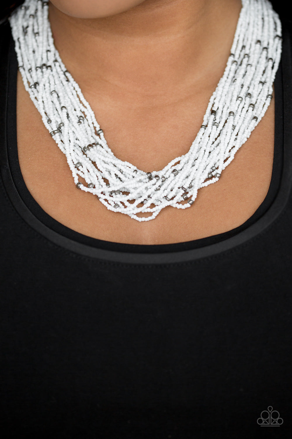 Paparazzi Summer Samba - White Necklace -Paparazzi Jewelry Images