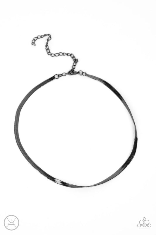 Paparazzi In No Time Flat - Black Necklace -Paparazzi Jewelry Images