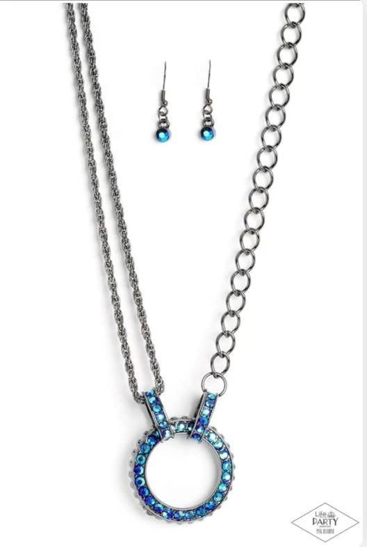 Razzle Dazzle - Blue Necklace - Pink Diamond Life of the Party