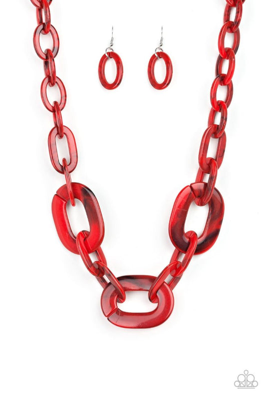 All In-VINCIBLE Red Acrylic Necklace