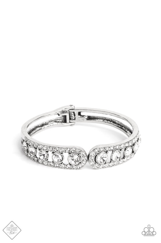 Paparazzi Spellbinding Splendor - White Bracelet- Fashion Fix January 2023-Paparazzi Jewelry Images