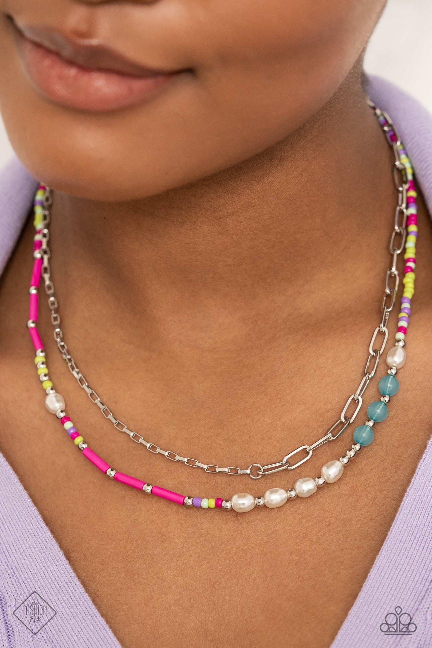 Coastal Composition - Pink Necklace- Fashion Fix January 2023