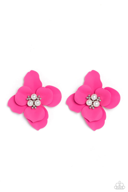 Paparazzi Jovial Jasmine - Pink Earrings -Paparazzi Jewelry Images