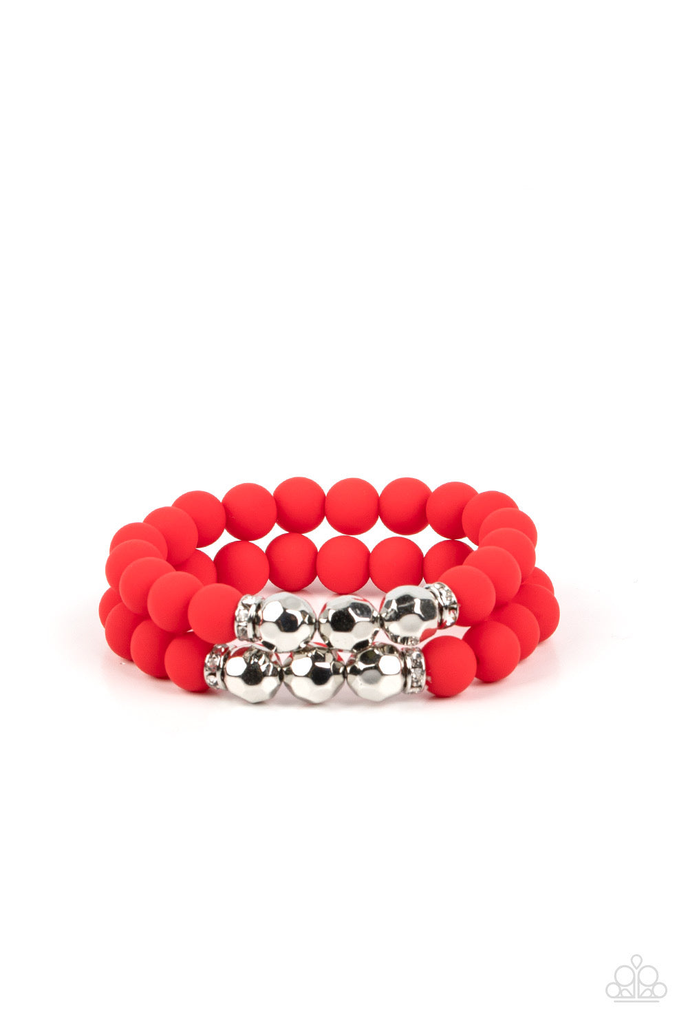 2 Piece Set : Summer Splash - Red Necklace & Dip and Dive - Red Bracelet