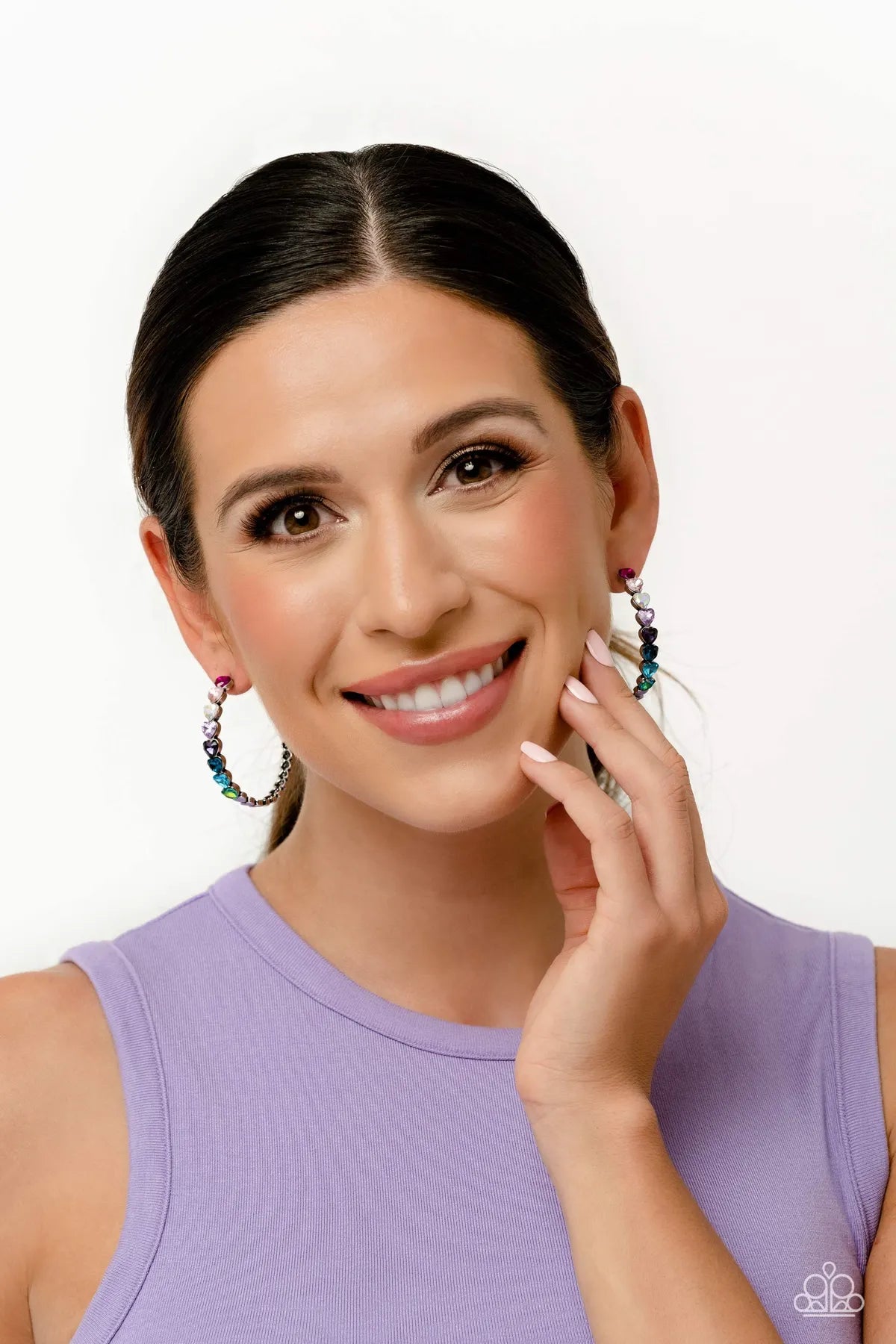 Heart Earrings - 5 Piece Jewelry Set - June 2023 Life of The Party Paparazzi jewelry image